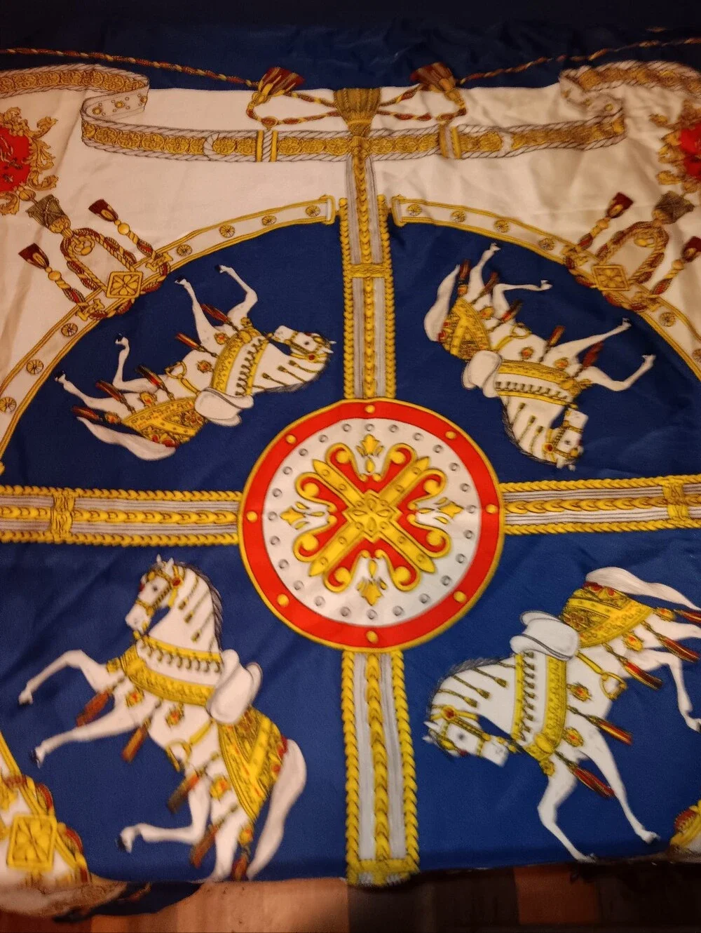 Celine Horse Motif Silk Scarf